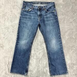 American Eagle Jeans Mens 34x30 Blue Low Rise Boot Cut Denim Medium Wash Western